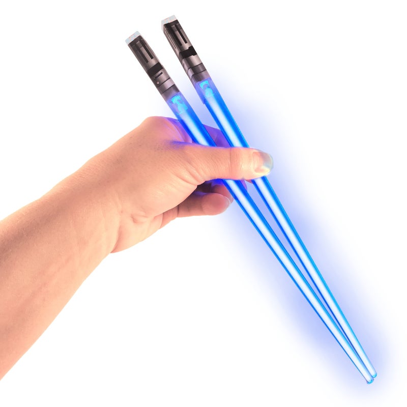ChopSabers Lightsaber Chopsticks Light Up - LED Glowing Light Saber Star Wars Chop Sticks - Reusable Sushi Lightup Sabers Chopstick Set Of 1 Blue Pair - Image 1